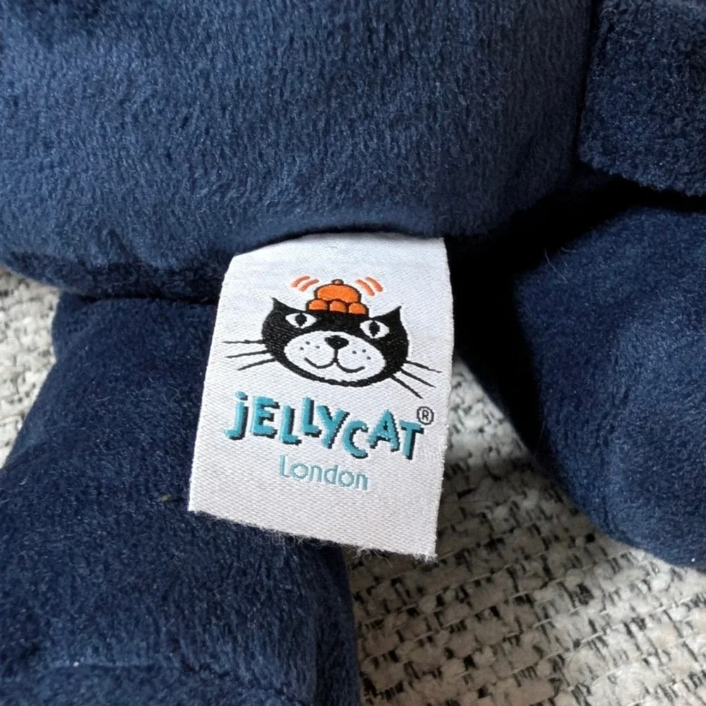 Jellycat Luda Navy Blue Monster Plush Stuffed Animal Shaggy Mane